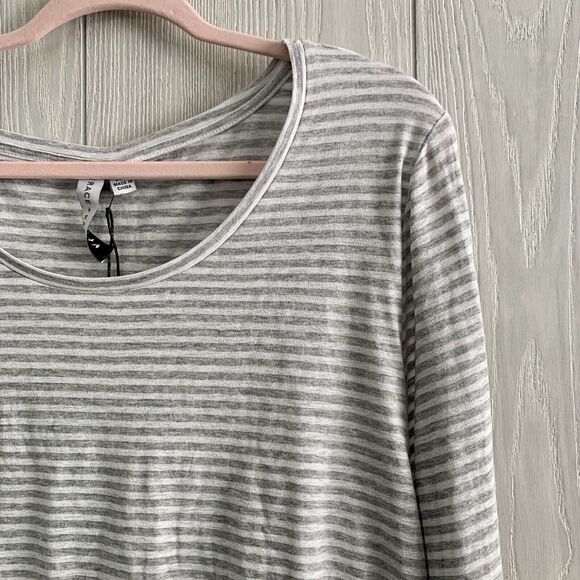 Grace & Karma Gray White Stripe Top XL NWT - Picture 2 of 3